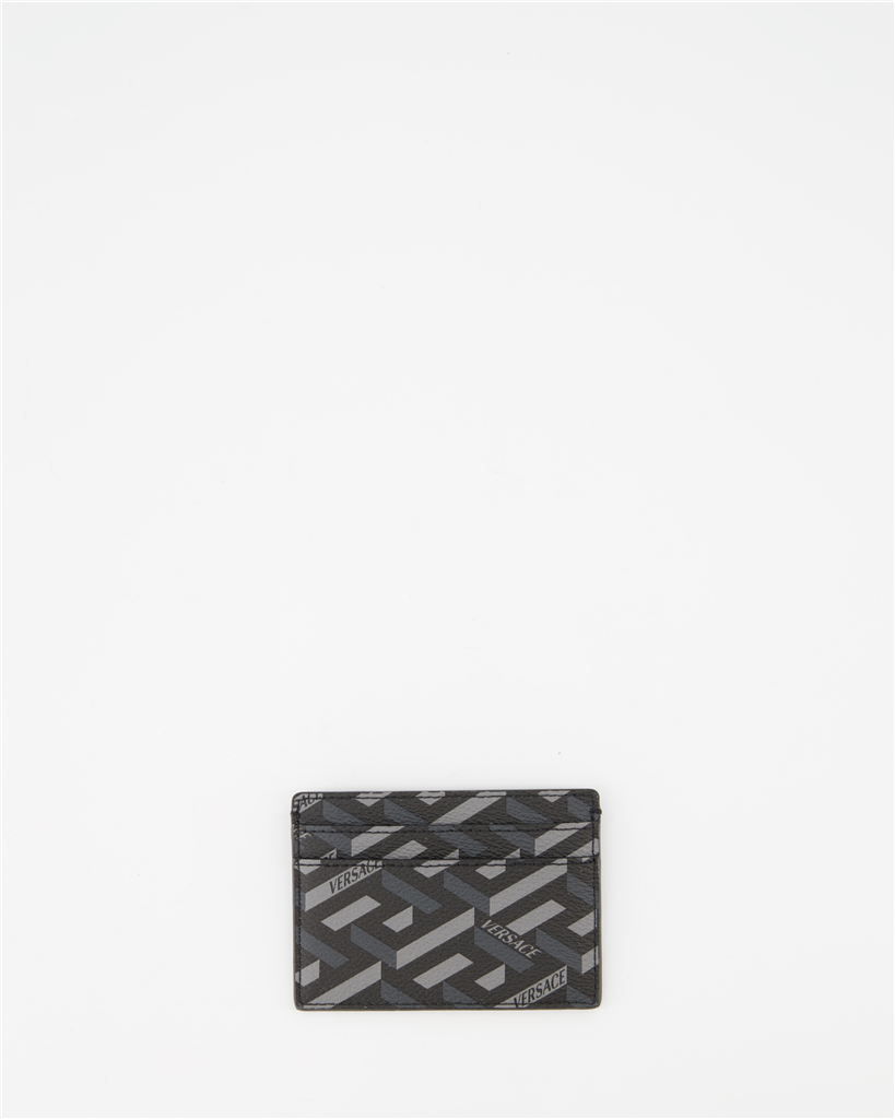 Small leather goods Greca card holder Versace Gray Man