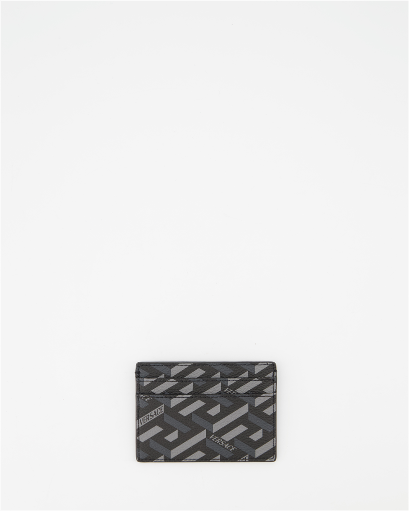 Small leather goods Greca card holder Versace Gray Man