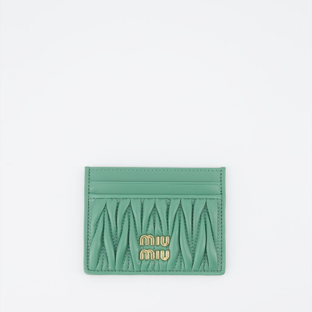 Small leather goods Quilted leather card holder Miu Miu Green Women