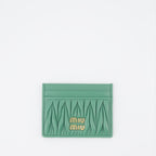 Small leather goods Quilted leather card holder Miu Miu Green Women