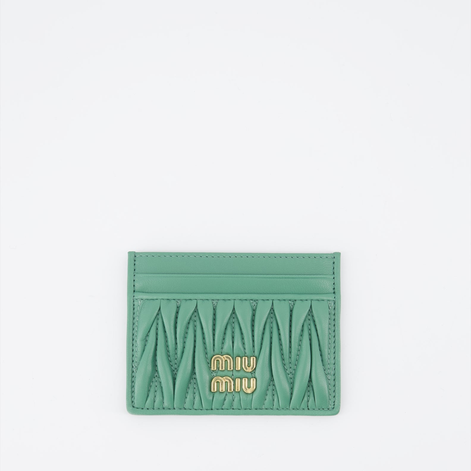 Small leather goods Quilted leather card holder Miu Miu Green Women