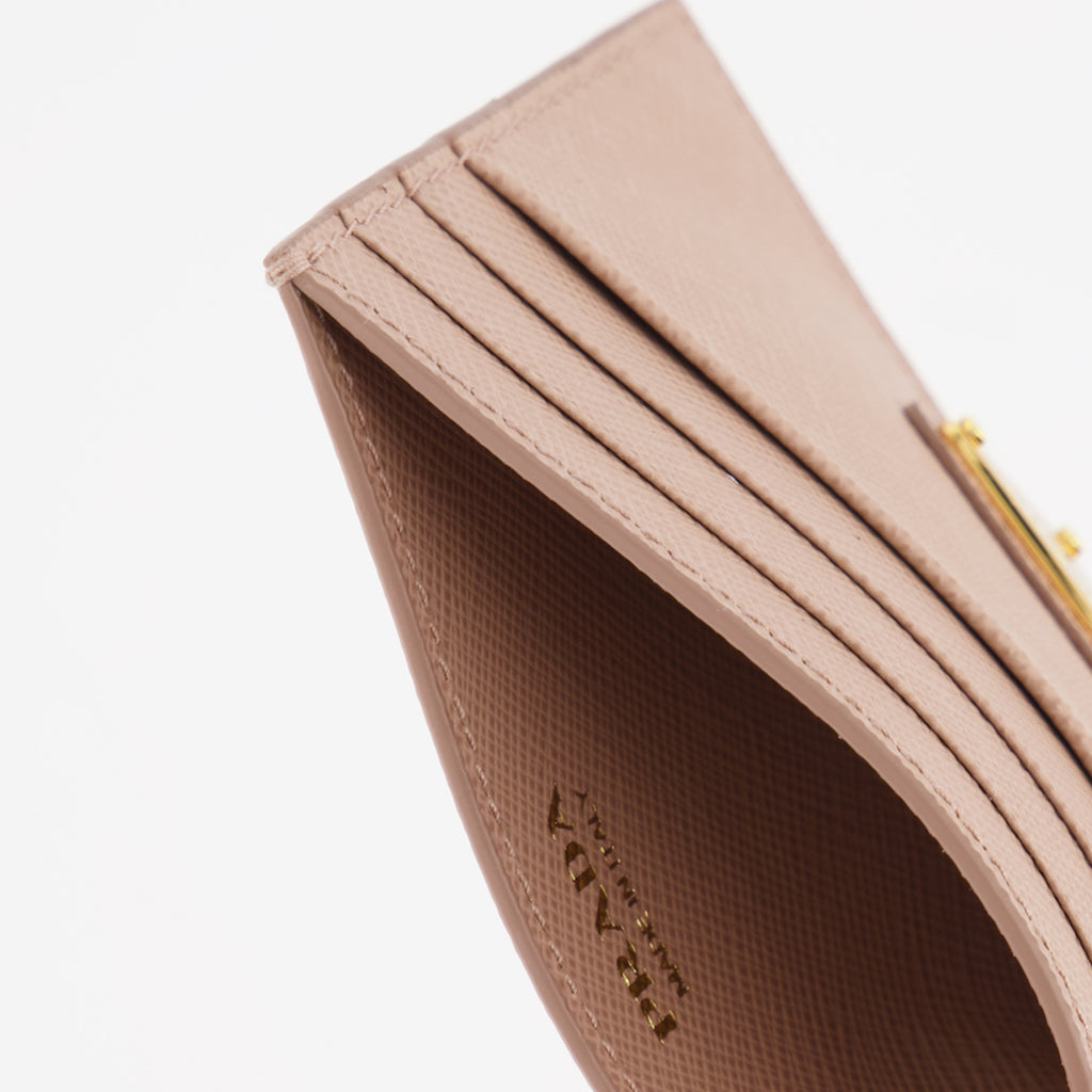 Petite maroquinerie Porte-cartes Saffiano Prada Rose Femme