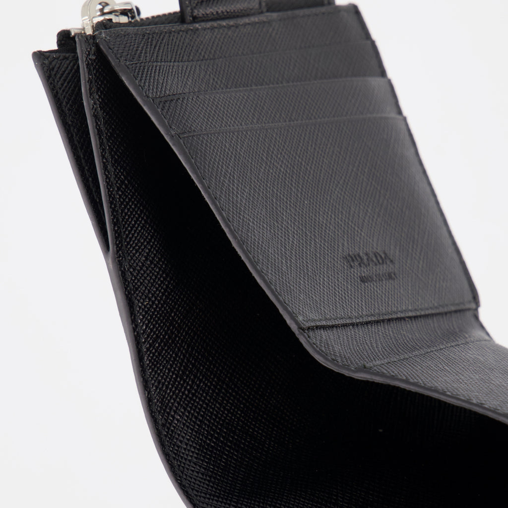 スモールレザーグッズ サフィアーノ カードホルダー Prada 黒 男