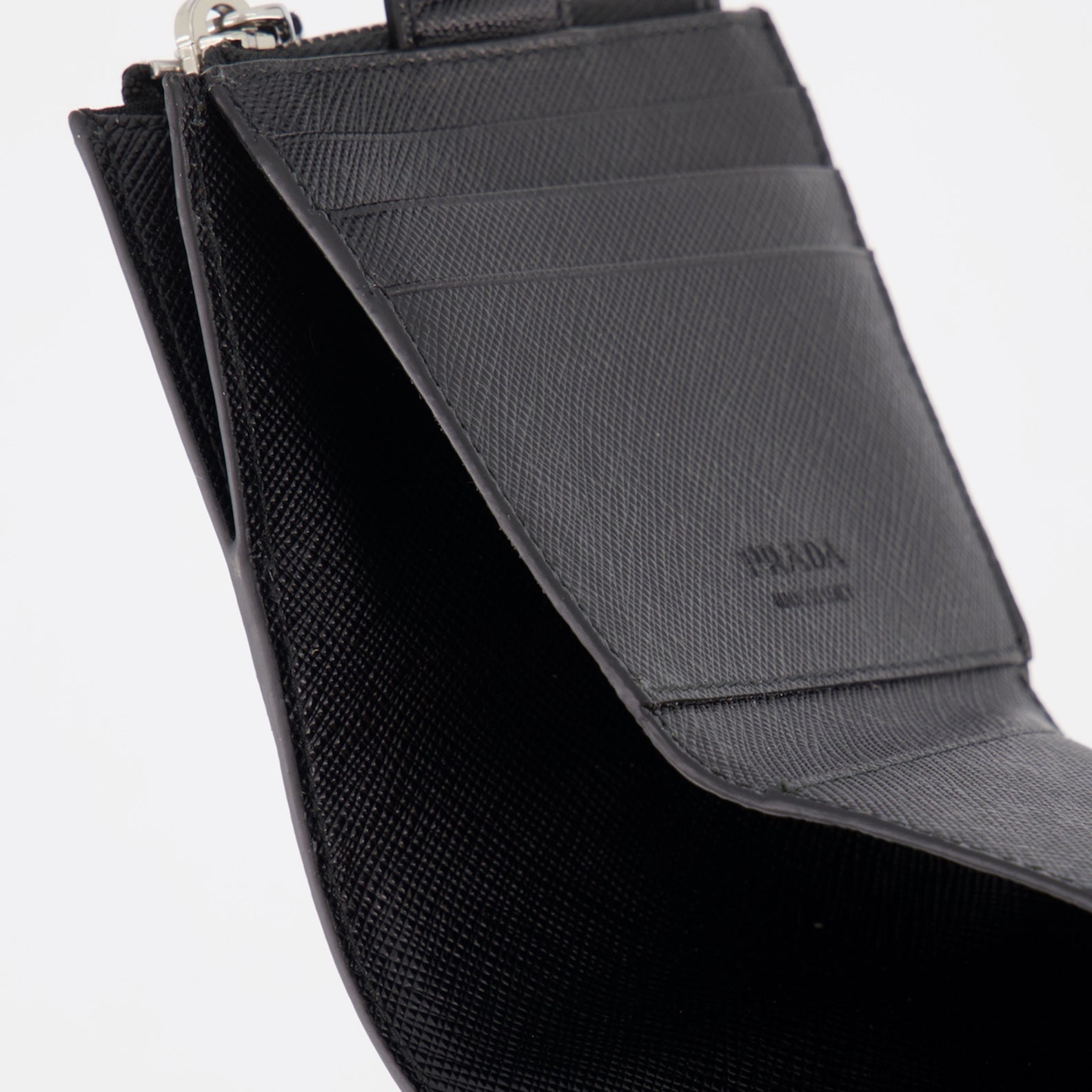 Small leather goods Saffiano card holder Prada Black Man