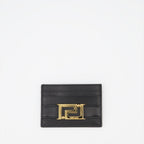 소형 가죽 제품 Porte-cartes Goddess Versace 검은색 Femme