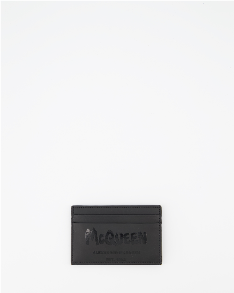 Small leather goods Graffiti card holder Alexander McQueen Black Man