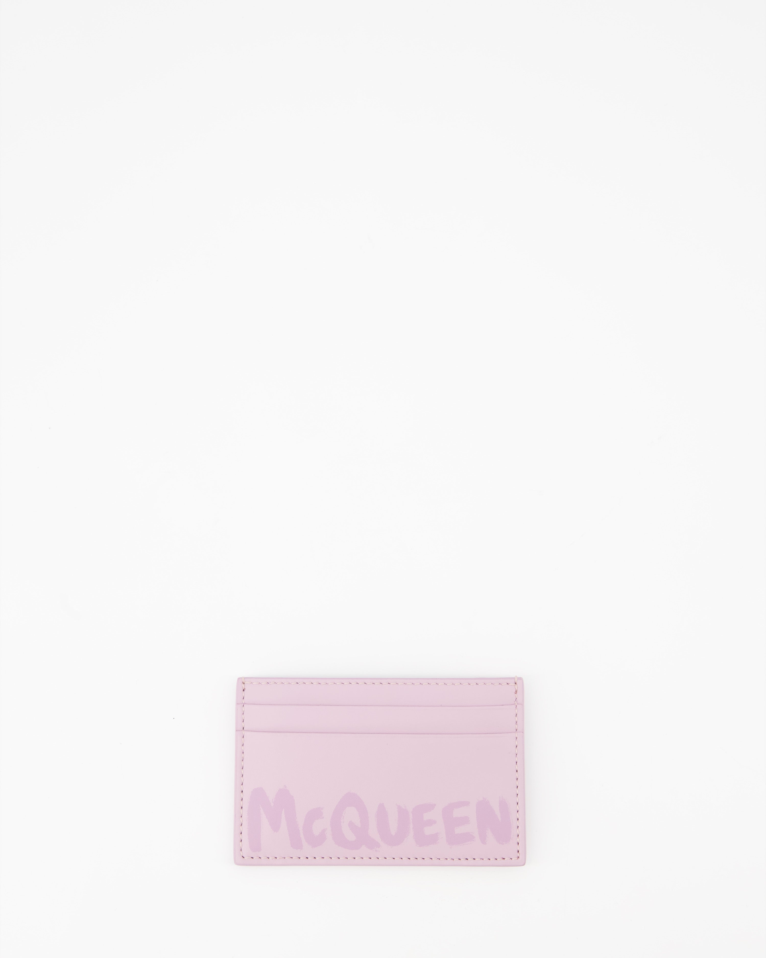 Small leather goods Graffiti card holder Alexander McQueen Pink Man