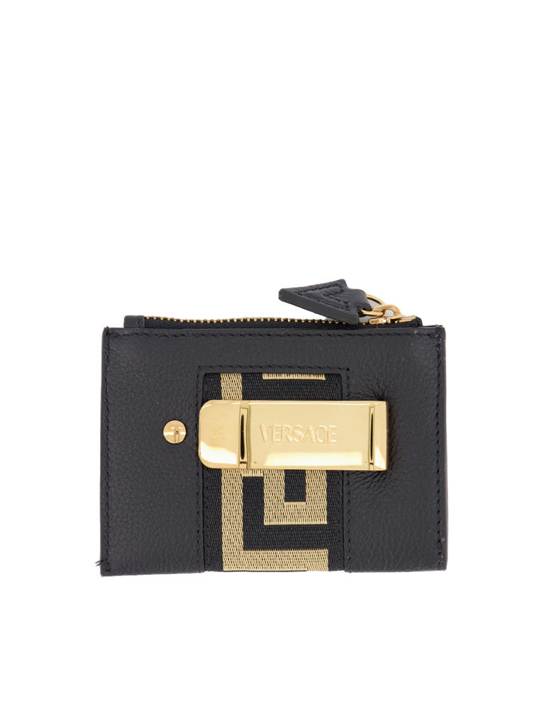 Small leather goods Greca card holder Versace Black Man