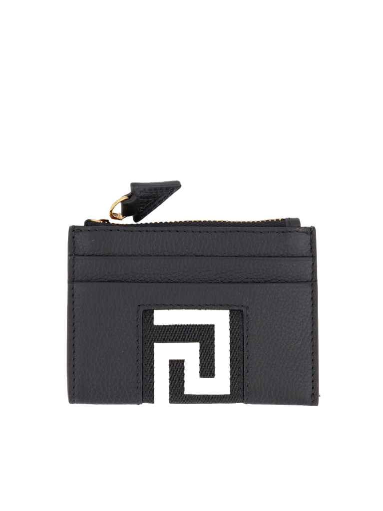 Small leather goods Greca card holder Versace Black Man