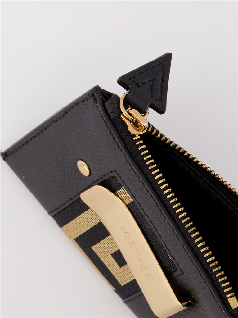 Small leather goods Greca card holder Versace Black Man