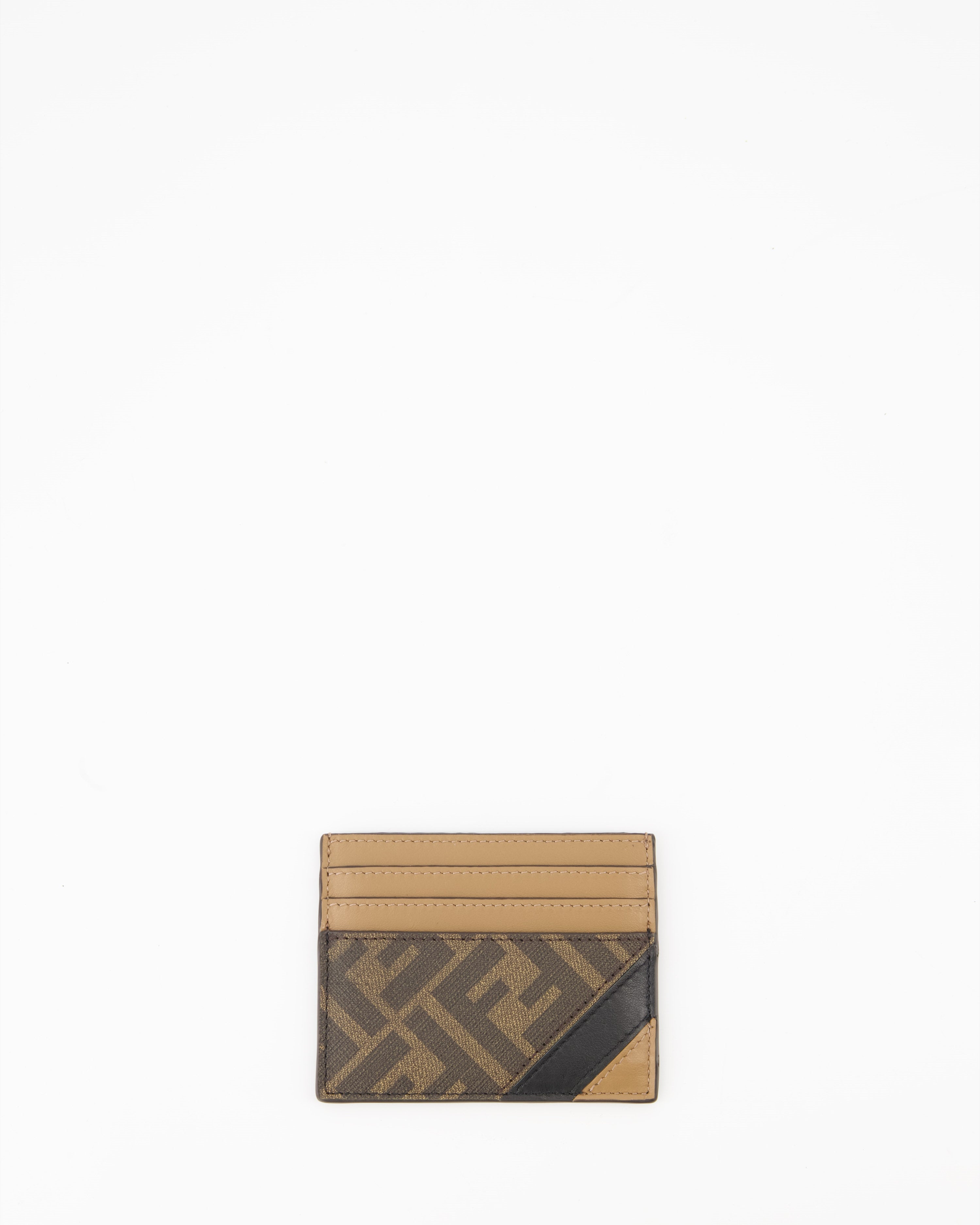 Small leather goods FF Card Holder Fendi Brown Men