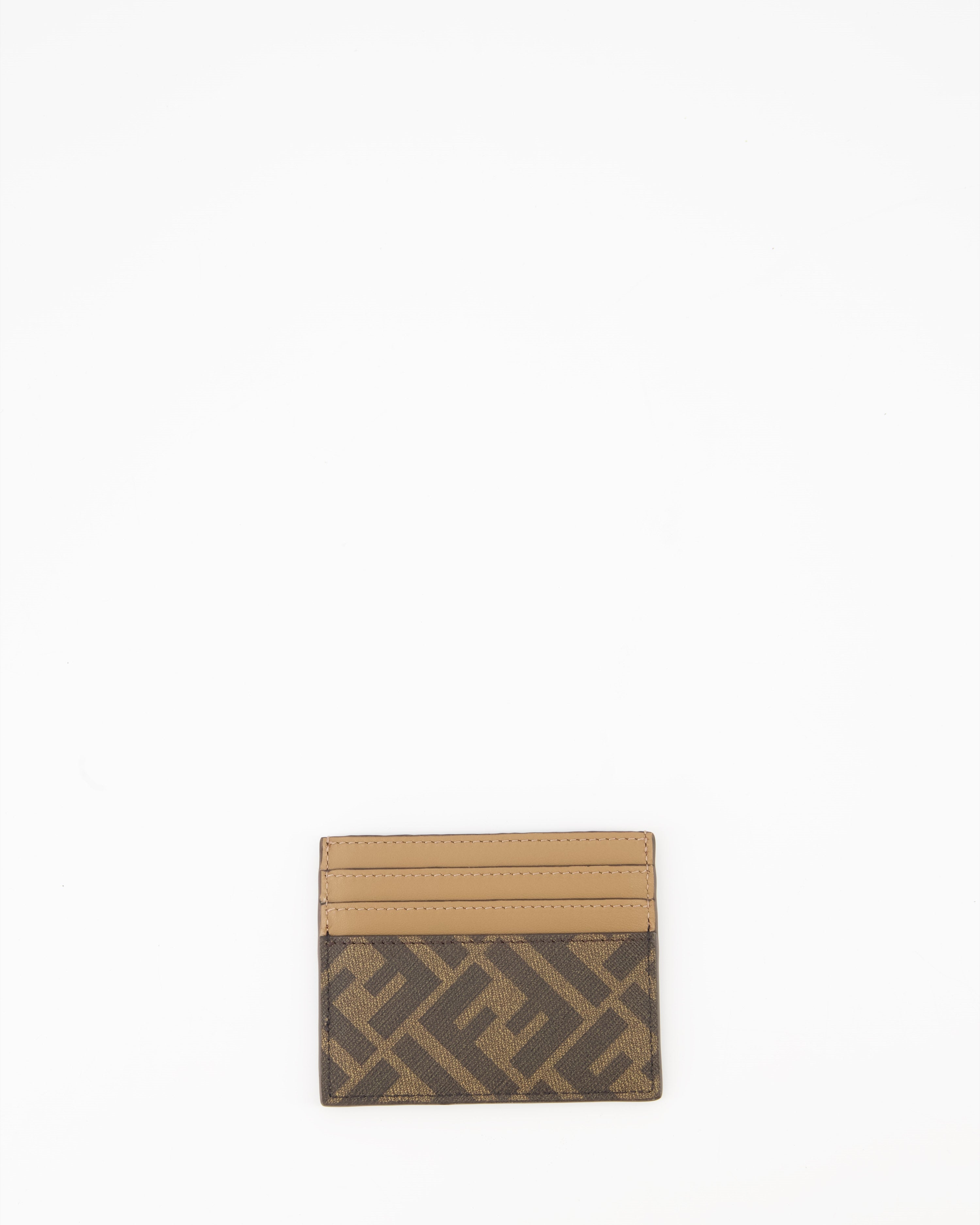 Small leather goods FF Card Holder Fendi Brown Men