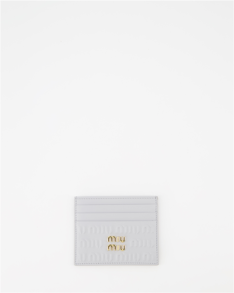 Small leather goods Monogram card holder Miu Miu Gray Women