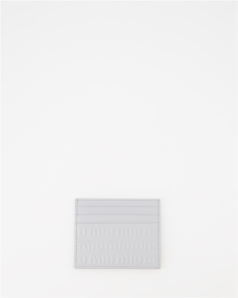 Small leather goods Monogram card holder Miu Miu Gray Women