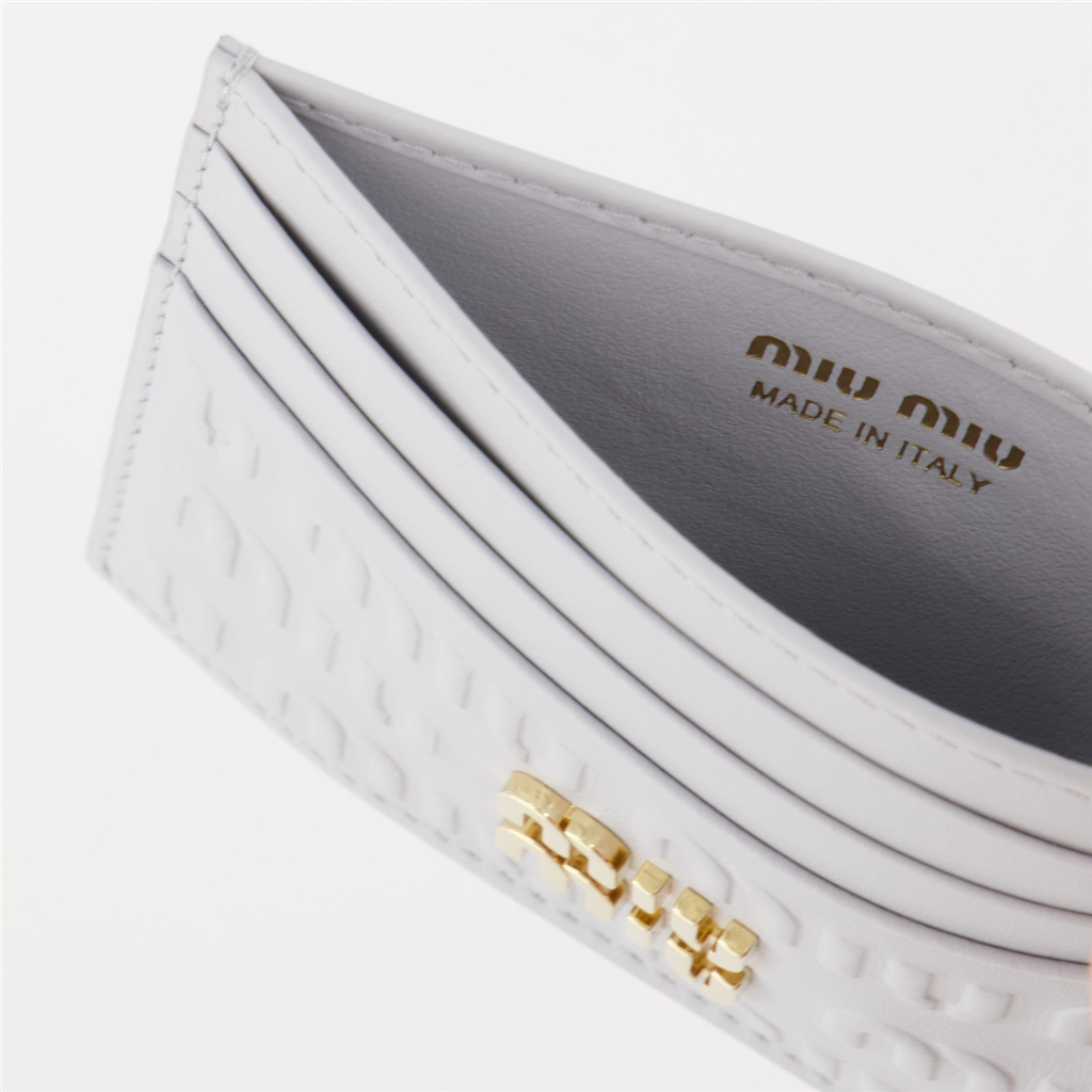 Small leather goods Monogram card holder Miu Miu Gray Women