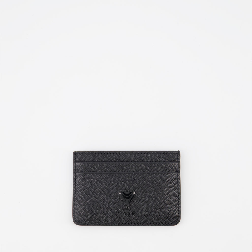 Small leather goods Ami de Coeur card holder Ami PARIS Black Unisex