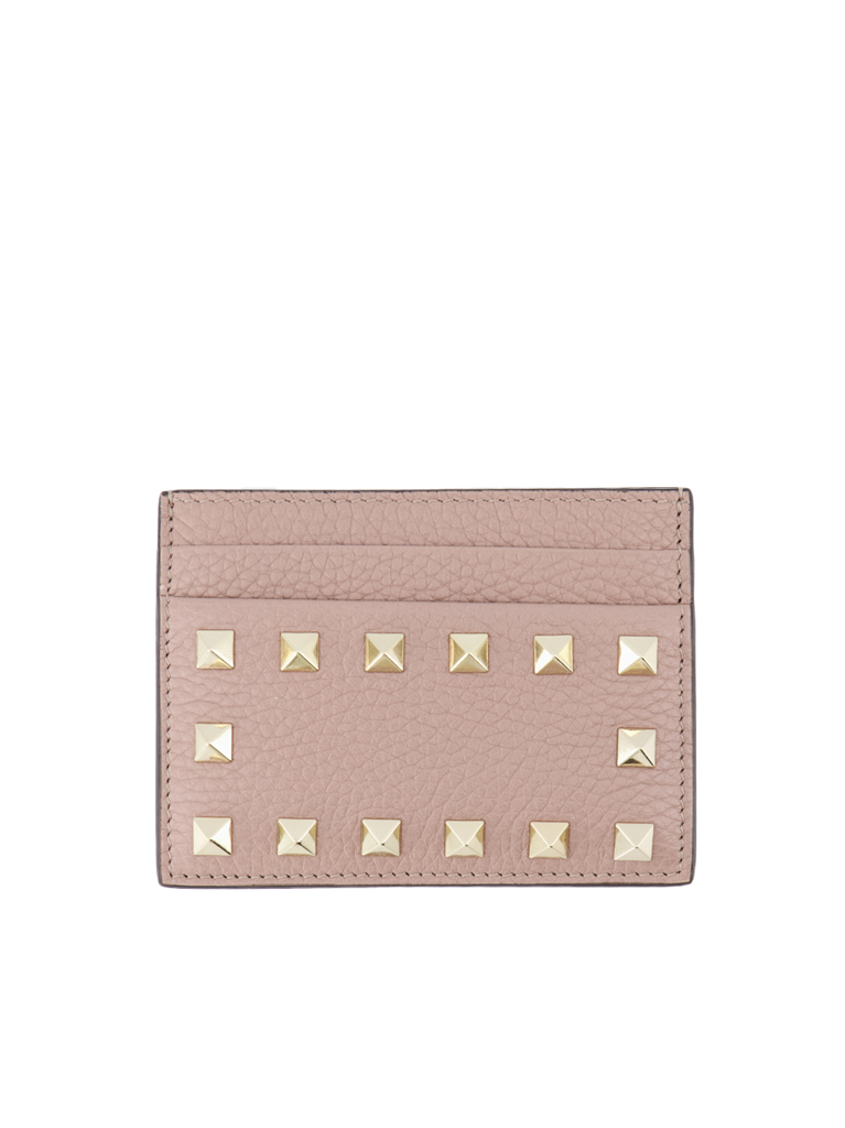 Small leather goods Rockstud Card Holder Valentino Garavani Beige Women