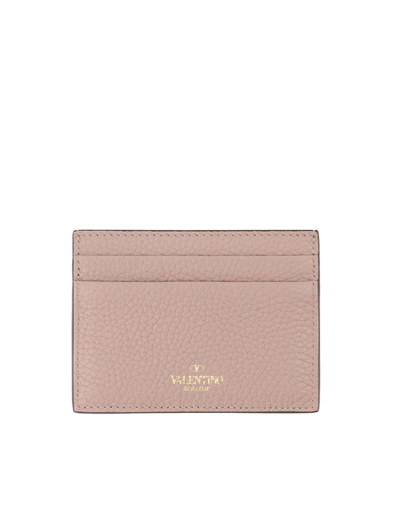Pequenos artigos de couro Porte-cartes Rockstud Valentino Garavani Bege Femme