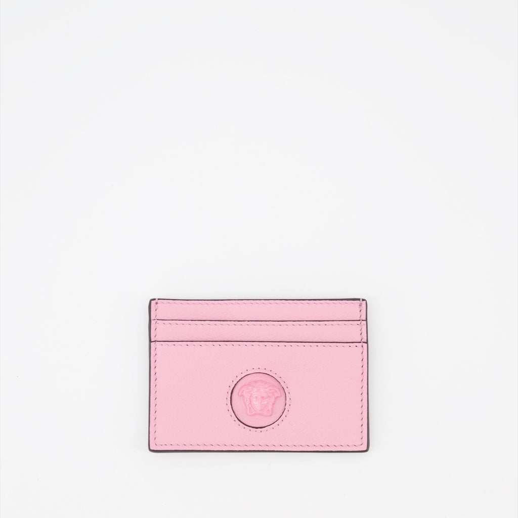 スモールレザーグッズ ラ・メドゥーサ カードホルダー Versace ピンク 女性