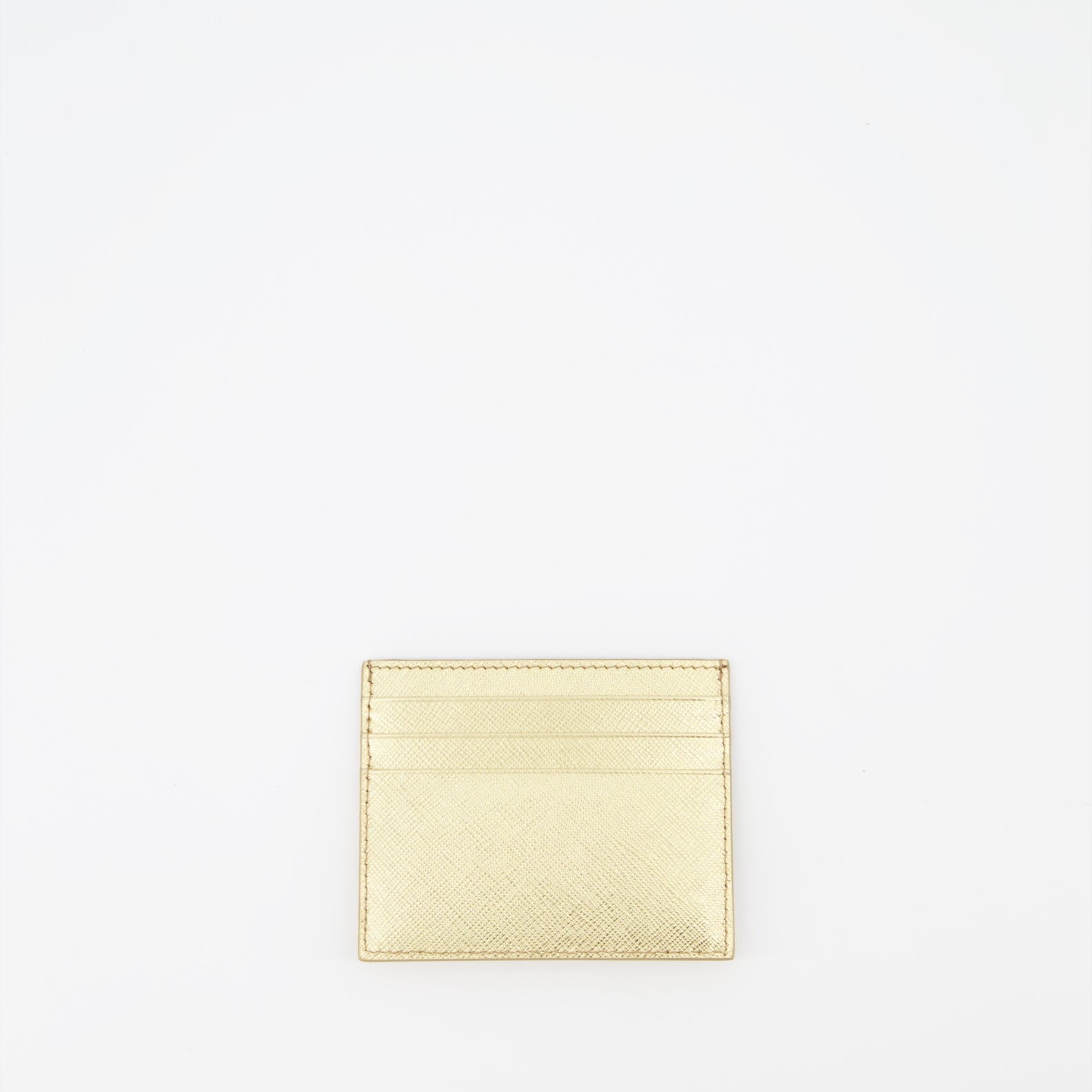 Small leather goods Saffiano card holder Prada Gold Women