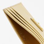 Pequenos artigos de couro Porte-cartes Saffiano Prada Ouro Femme