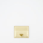Pequenos artigos de couro Porte-cartes Saffiano Prada Ouro Femme