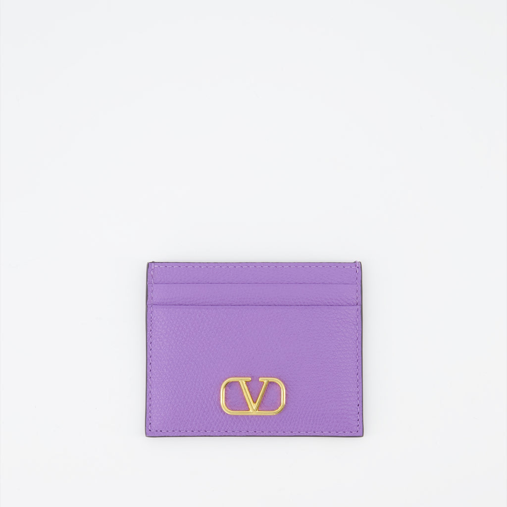 Pequeños artículos de cuero Porte-cartes VLogo Valentino Garavani Púrpura Femme