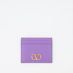 Pequeños artículos de cuero Porte-cartes VLogo Valentino Garavani Púrpura Femme