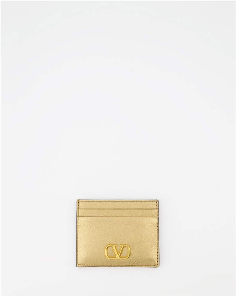 スモールレザーグッズ Vロゴカードホルダー Valentino Garavani 金 女性
