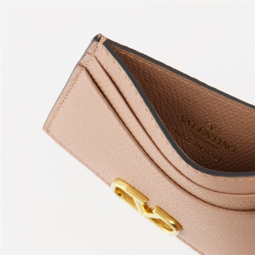Pequeños artículos de cuero Porte-cartes VLogo Valentino Garavani Rosa Femme