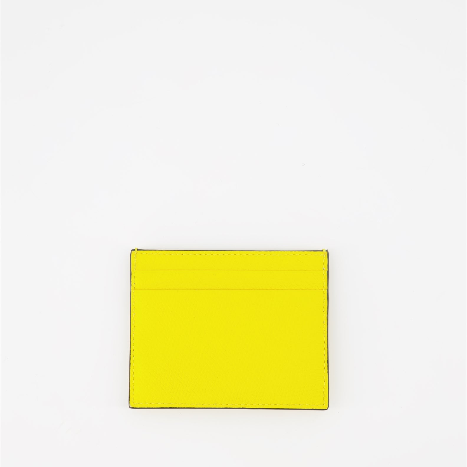 Pequeños artículos de cuero Porte-cartes VLogo Signature Grainy Valentino Garavani Amarillo Femme