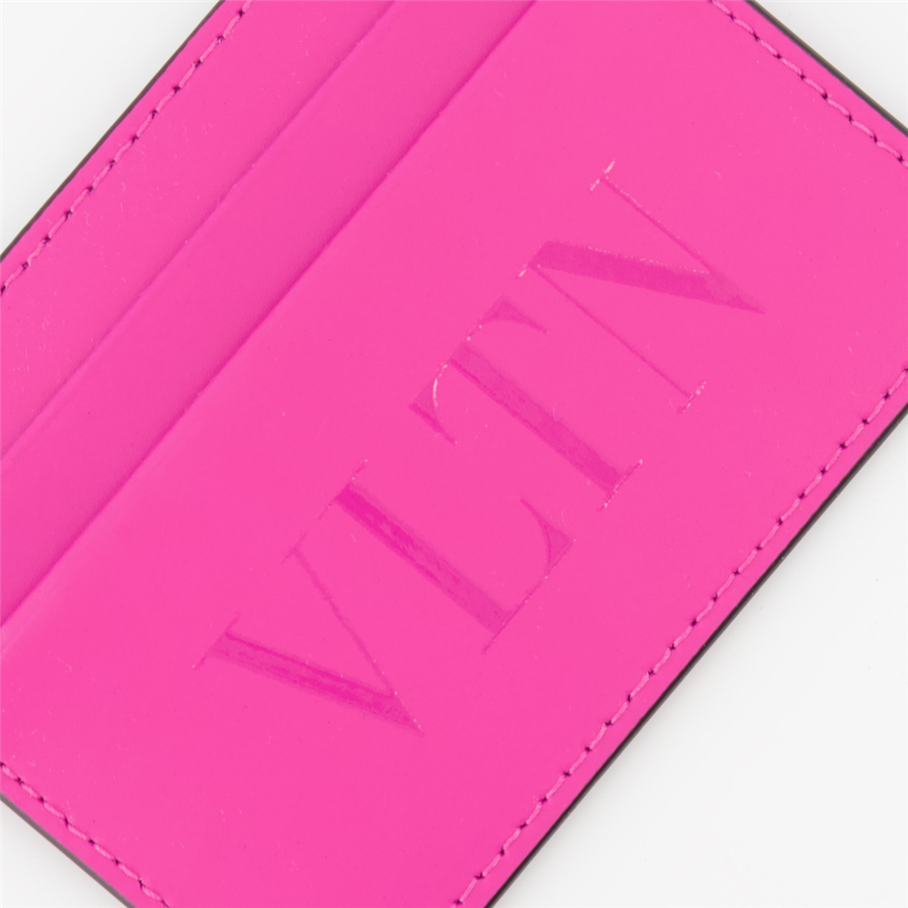 Small leather goods VLTN card holder Valentino Garavani Pink Man