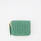 Pequenos artigos de couro Porte-monnaie Lettering Miu Miu Verde Femme