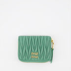 Pequenos artigos de couro Porte-monnaie Lettering Miu Miu Verde Femme