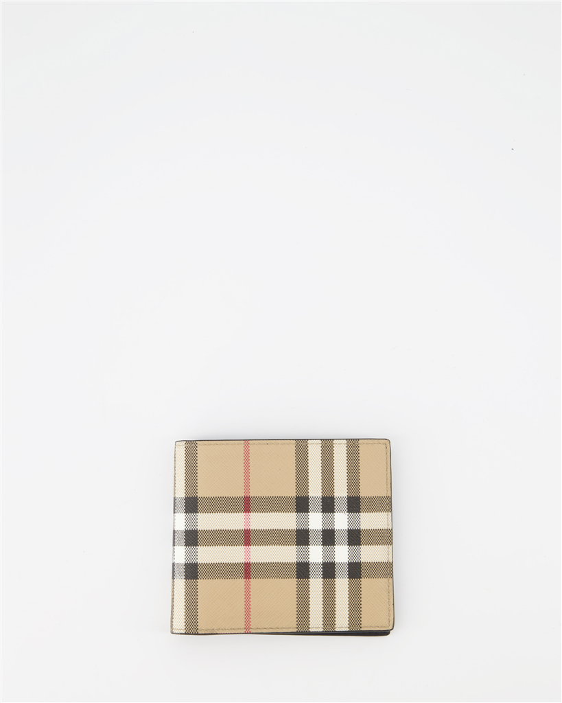 Small leather goods Checked wallet Burberry Beige Man