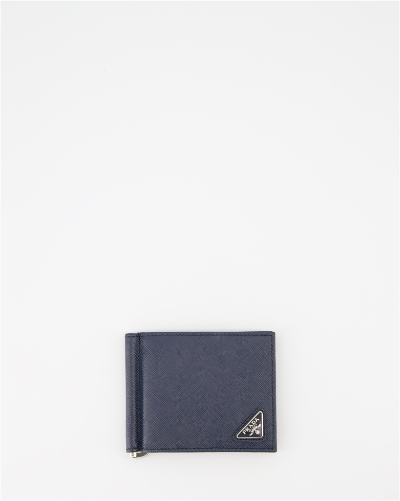Small leather goods Saffiano wallet Prada Blue Man