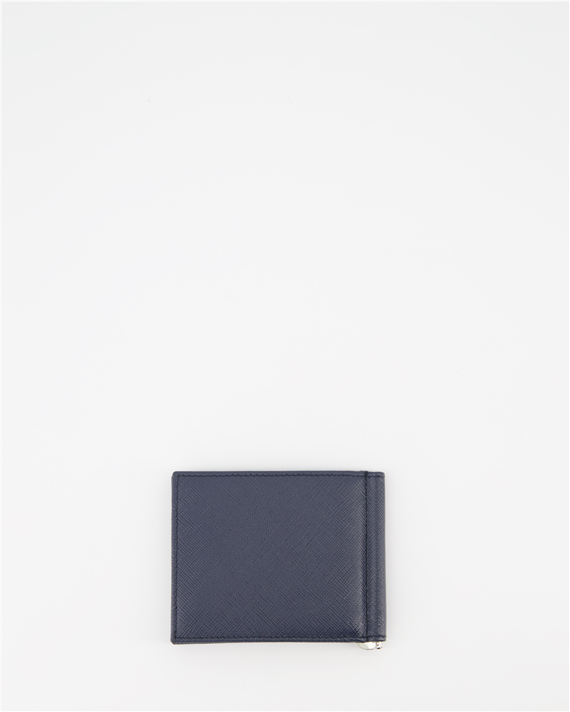 Kleine lederwaren Portefeuille Saffiano Prada Blau Homme