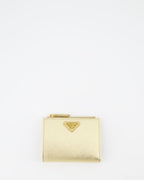Small leather goods Gold Saffiano Wallet Prada Gold Women