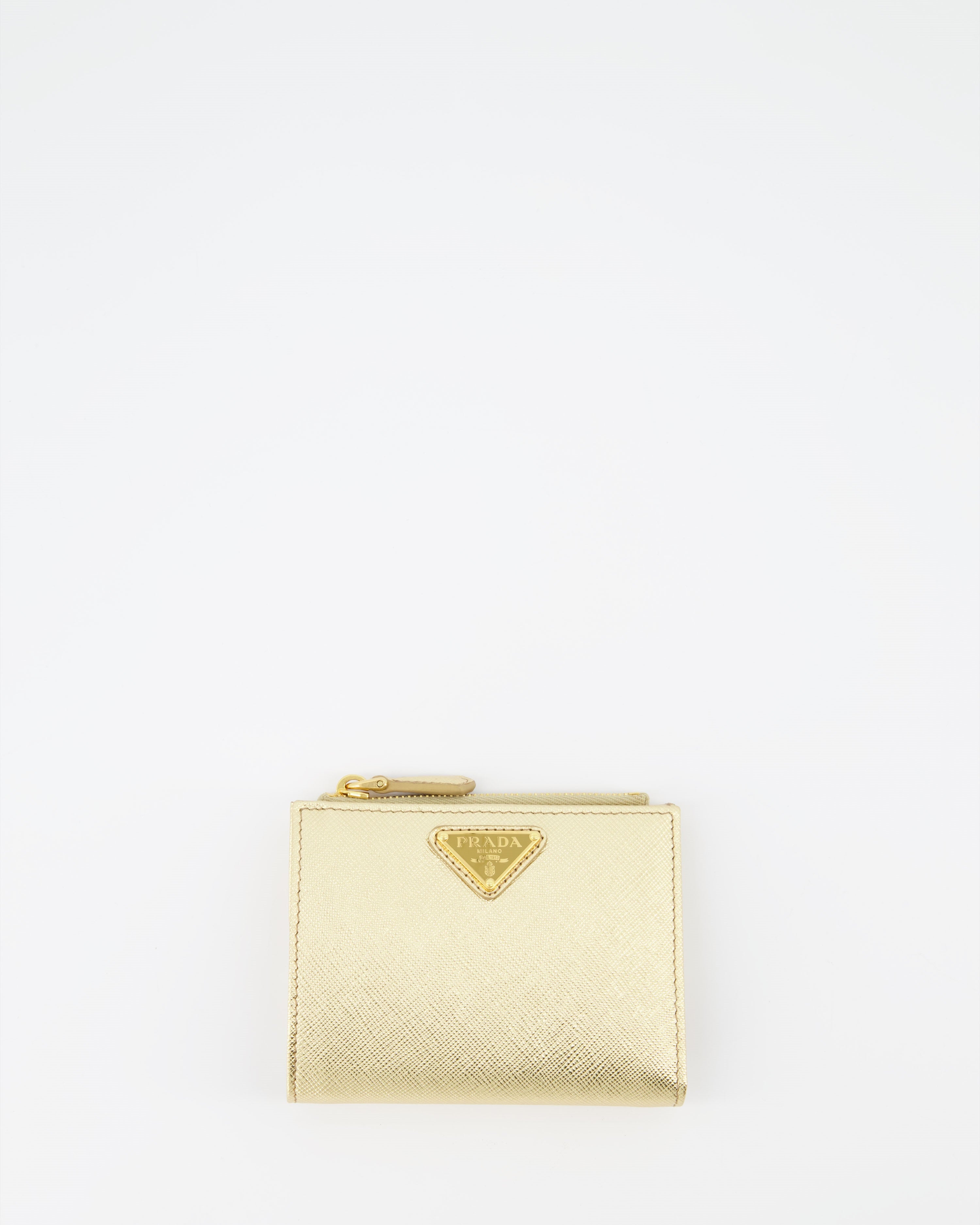 Small leather goods Gold Saffiano Wallet Prada Gold Women