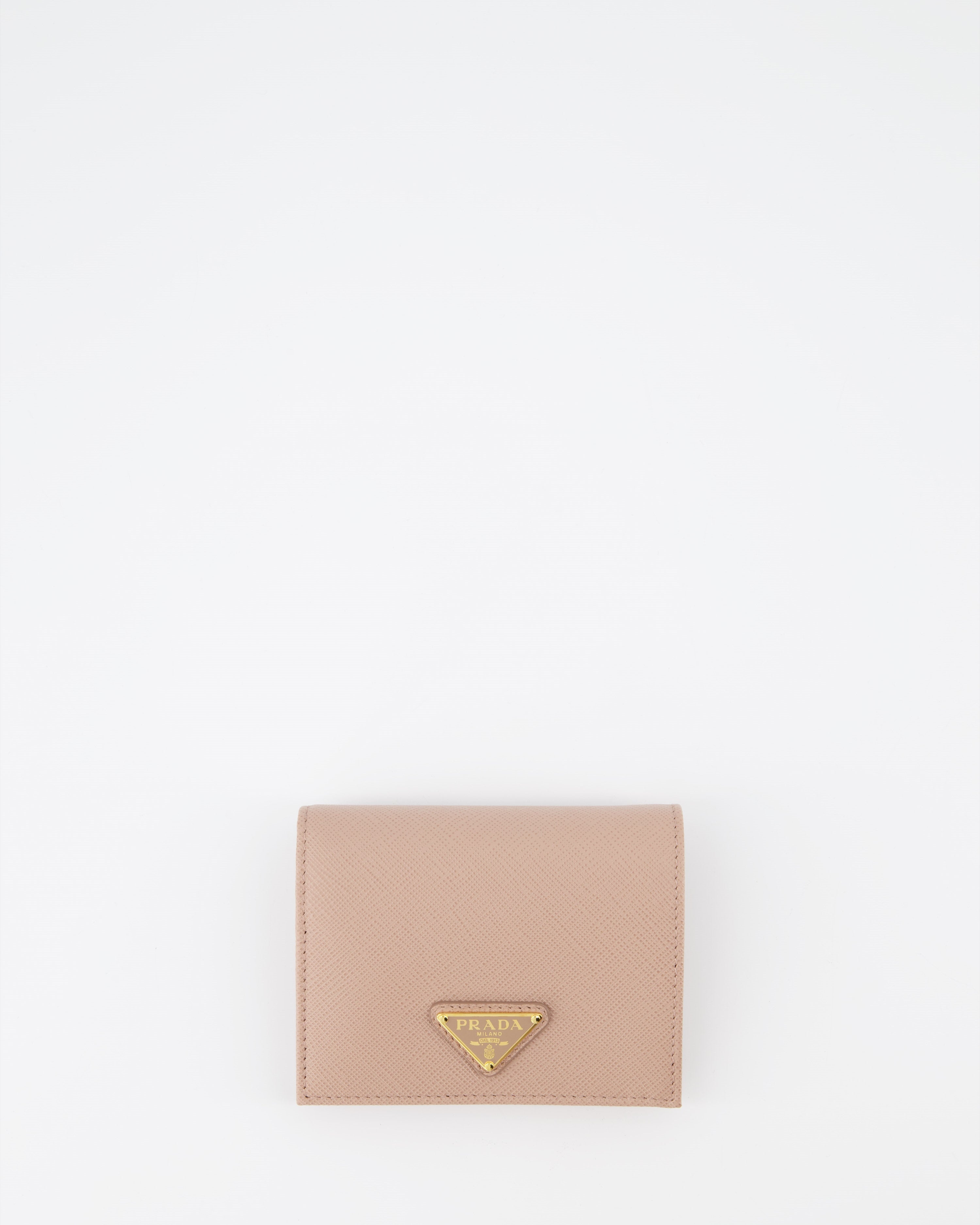 Small leather goods Gold Saffiano Wallet Prada Pink Women