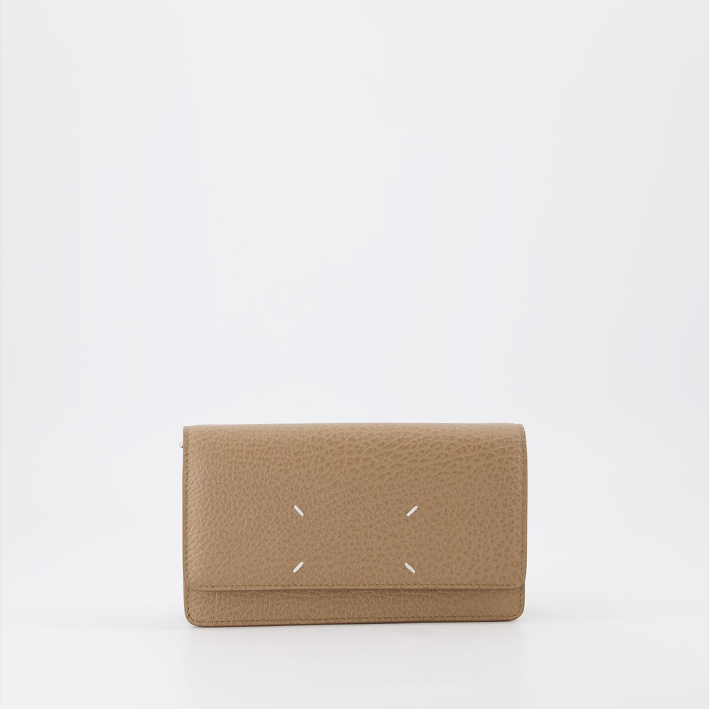 Small leather goods Four stitches chain wallet Maison Margiela Beige Unisex