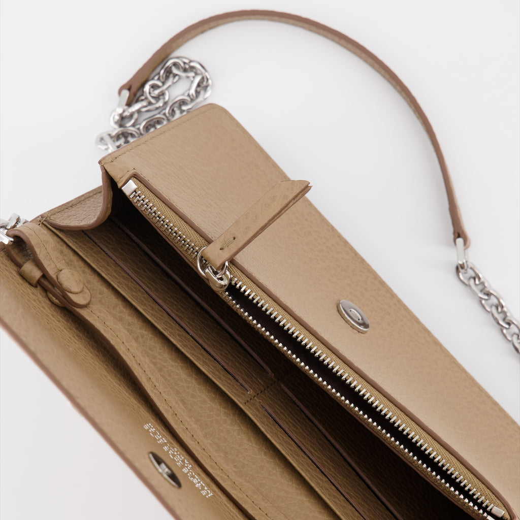 Small leather goods Four stitches chain wallet Maison Margiela Beige Unisex
