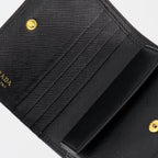 Small leather goods Saffiano wallet Prada Black Women