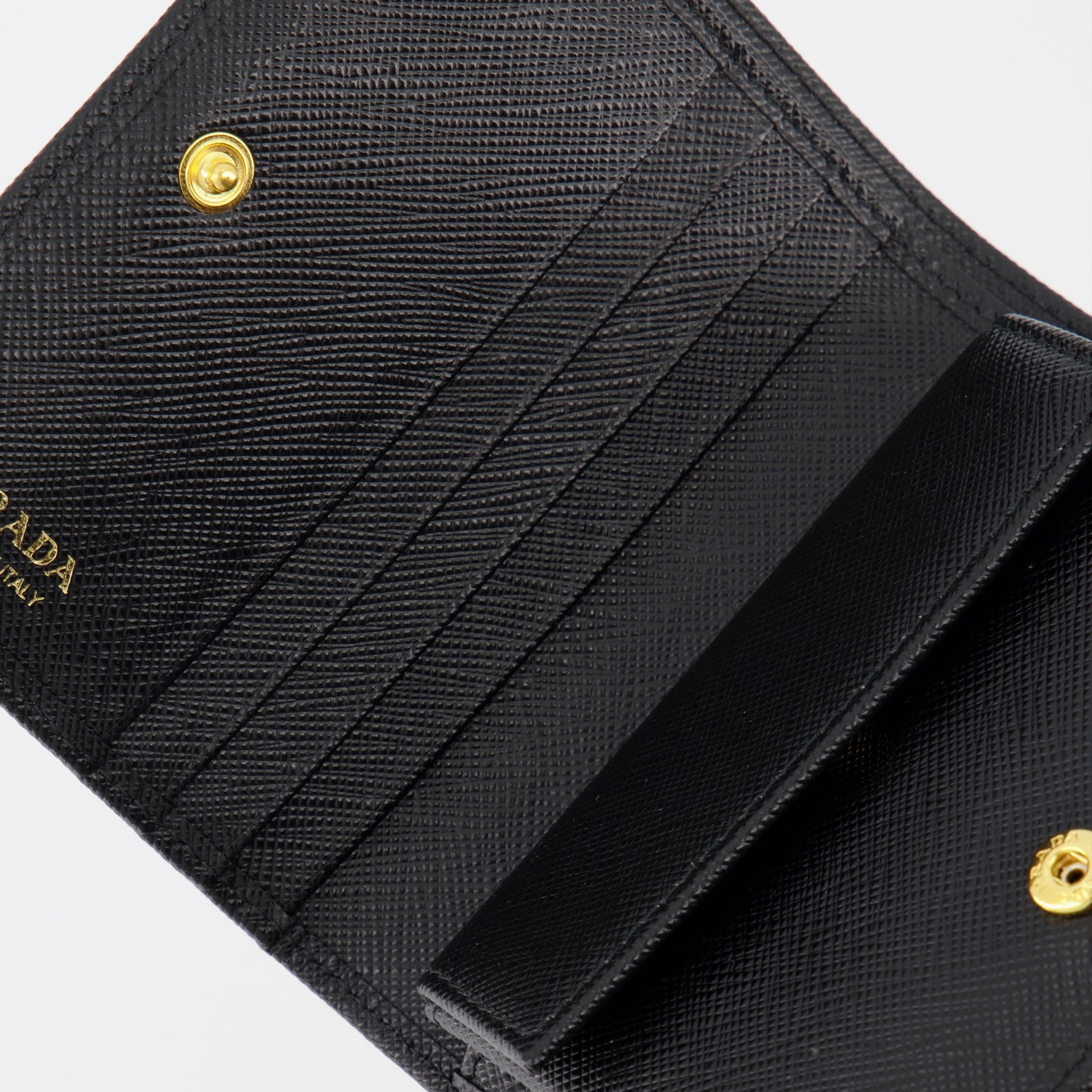 Small leather goods Saffiano wallet Prada Black Women