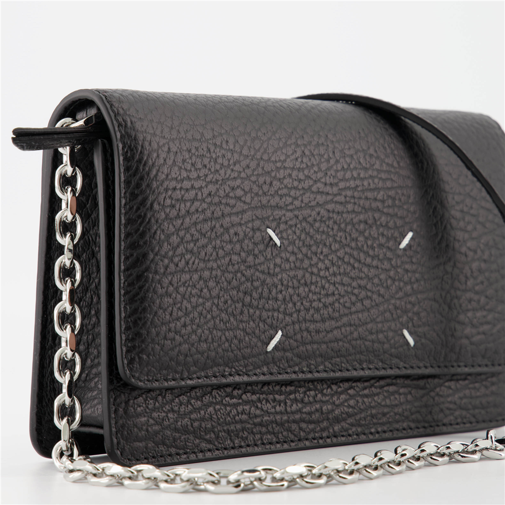 Small leather goods Signature chain wallet Maison Margiela Black Women