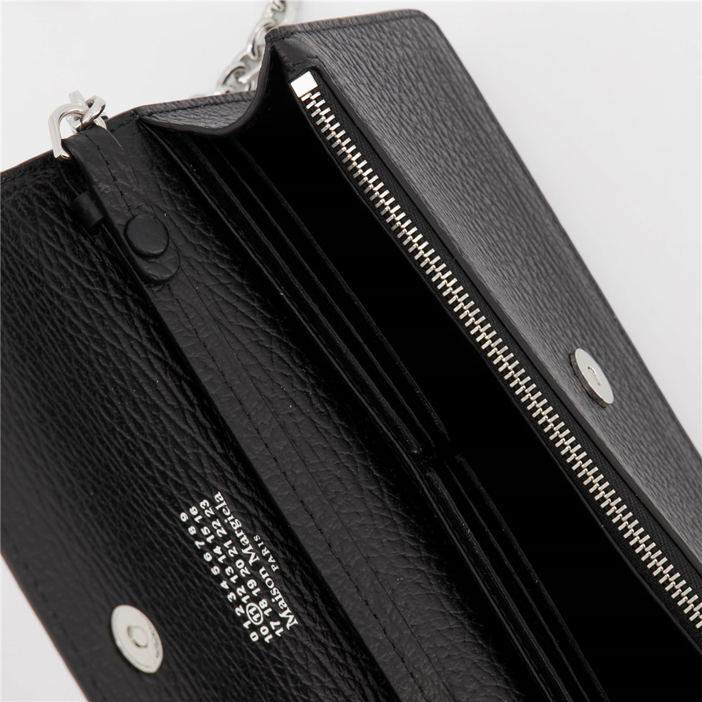 Small leather goods Signature chain wallet Maison Margiela Black Women