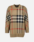 Maille Pull à carreaux Burberry Marron Femme