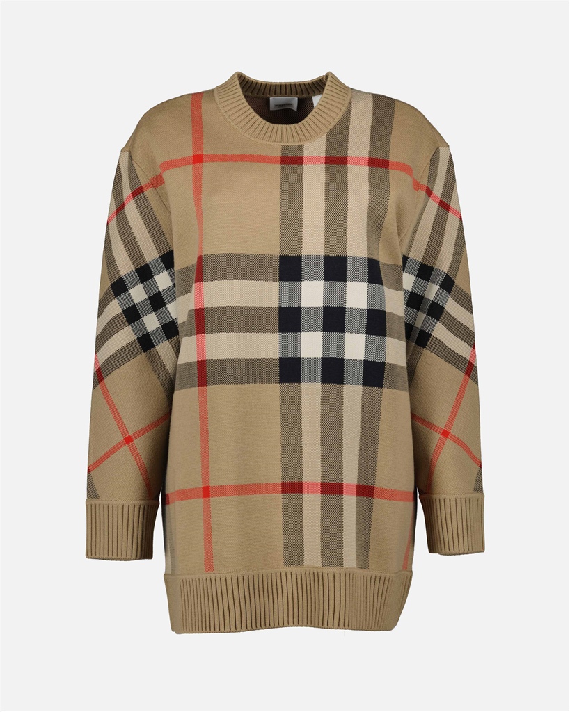 Maille Pull à carreaux Burberry Marron Femme