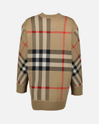 Maille Pull à carreaux Burberry Marron Femme