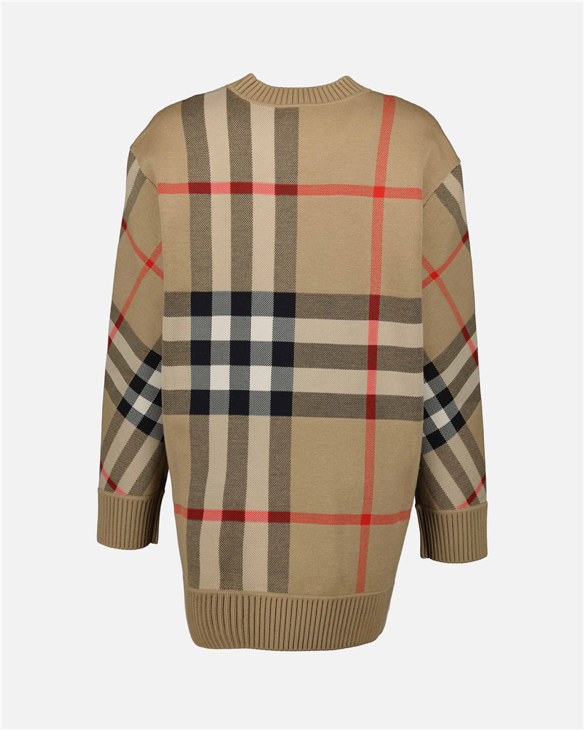 Maille Pull à carreaux Burberry Marron Femme